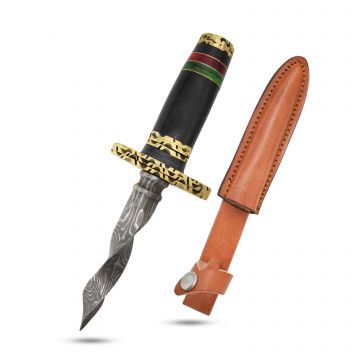 Wild Turkey Handmade Spiraling Damascus Dagger DM-6H