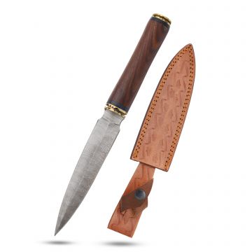 Old Ram Handmade Damascus Dagger Style Hunting Knife DM-1410