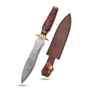 Old Ram Handmade Dagger Style Hunting Knife With Leather Sheath DM-1272