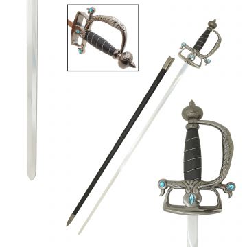 Medieval Warrior Rapier Fencing Sword with Swept Hilt Guard HK-19986