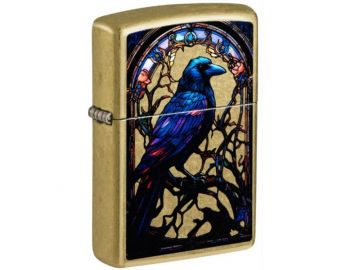Stained Glass Raven Design Zippo Lighter - ZP-46946