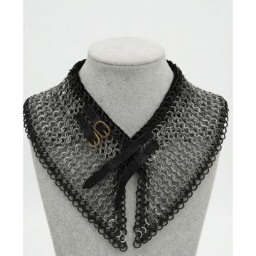 Medieval Warrior Stainless Steel Aventail Chainmail Collar 9 mm Riveted Armor IN-1661