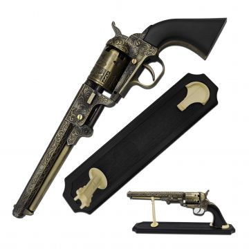 BladesUSA-Civil War Decorative Western Revolver with Display - SMB-110BK