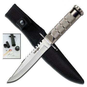Survivor Fixed Blade Survival Knife with Nylon Case HK-690S
