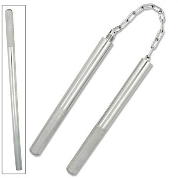 12" Converter Nunchaku Cast Metal Chrome Finish 701-12