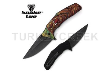Snake Eye Tactical Spring Assist Fantasy Tiger Handle knife