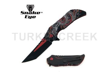 Snake Eye Tactical Spring Assist Fantasy Dragon Handle knife