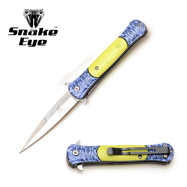 Snake Eye Tactical Spring Assist Knife 4.5" Closed with Clip