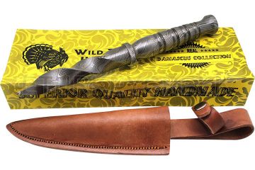 Wild Turkey Handmade Spiraling Damascus Dagger
