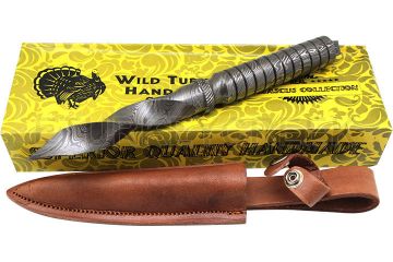 Wild Turkey Handmade Spiraling Damascus Dagger