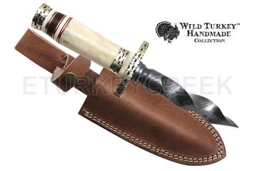 Wild Turkey Handmade Spiraling Damascus Dagger