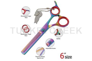 Laila's Shears Professional Barber Thinner Scissor Rainbow Finish