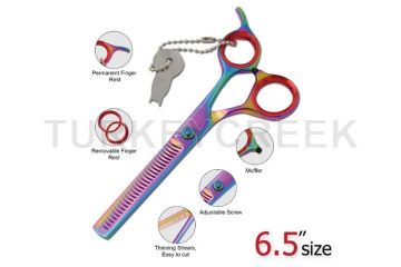 Laila's Shears Professional Barber Thinner Scissor Rainbow Finish