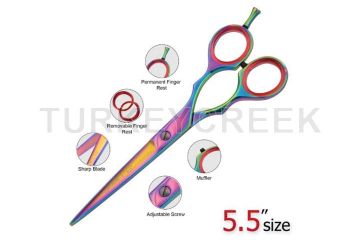 Laila's Professional Barber Scissor Rainbow Finish