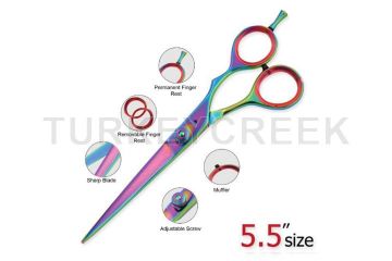 Laila's Professional Barber Scissor Rainbow Finish
