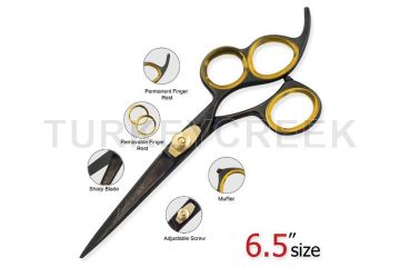 Laila's 3 Rings Professional Barber Scissor Black Finish