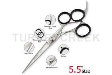 Laila's 3 Rings Professional Barber Scissor Silver Finish
