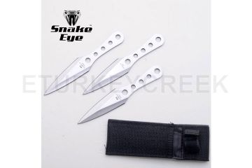 3pc Silver Stainless Steel Throwing Knives - 6" Overall