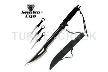 Snake Eye Tactical Ninja Sword With Throwing Knife Set SE-027BK-SET