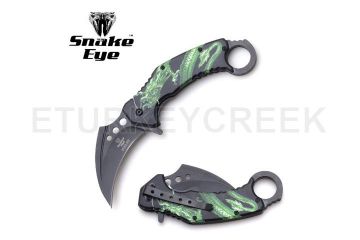 Snake Eye Tactical Karambit Spring Assist Knife 5.25" Closed