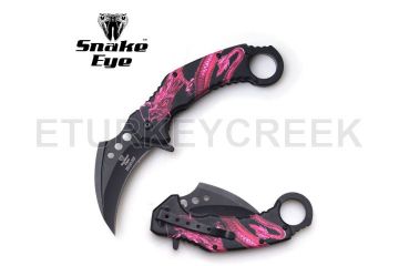 Snake Eye Tactical Karambit Spring Assist Knife 5.25" Closed