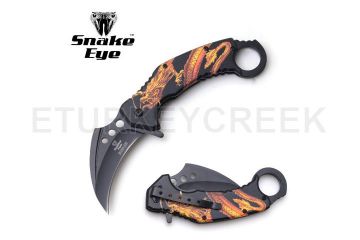 Snake Eye Tactical Karambit Spring Assist Knife 5.25" Closed