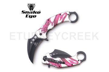 Snake Eye Tactical Karambit Spring Assist Knife 5.25" Closed