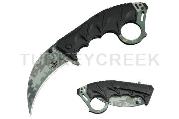 Snake Eye Tactical Karambit Spring Assist Knife 4.5" Closed