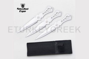 3pc Silver Stainless Steel Throwing Knives - 6" Overall