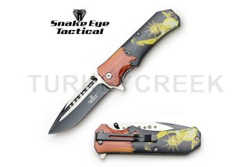 Snake Eye Tactical Spring Assist Knife 4.75" Closed