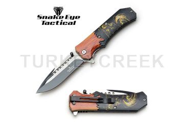 Snake Eye Tactical Spring Assist Knife 4.75" Closed