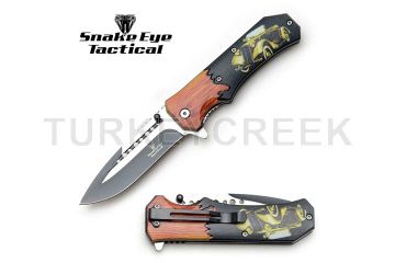 Snake Eye Tactical Spring Assist Knife 4.75" Closed