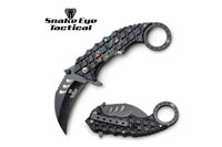 Snake Eye Tactical Karambit Spring Assist Knife 5" Closed