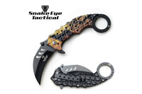 Snake Eye Tactical Karambit Spring Assist Knife 5" Closed
