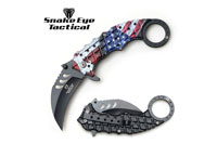 Snake Eye Tactical Karambit Spring Assist Knife 5" Closed
