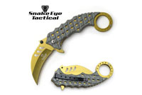 Snake Eye Tactical Karambit Spring Assist Knife 5" Closed