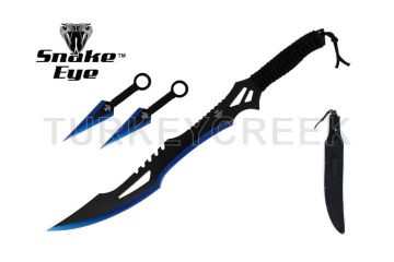 Green Fantasy Ninja Warrior Sword 26 W/2 pcs Throwing Knife Set - Edge  Import