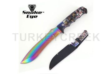 Snake Eye Full Tang Fix Blade Hunting Knife With Sheath
