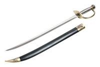28" Pirates of Caribbean Cutlass Sword Bow Guard Saber with Scab