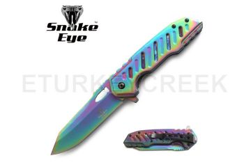 Snake Eye Tactical Spring Assist Knife 4.75" Closed