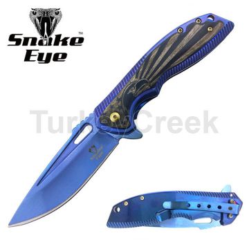 Snake Eye Tactical Spring Assist Knife 5" Closed