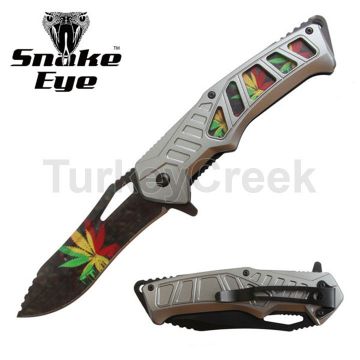 Snake Eye Tactical Spring Assist Knife 5" Closed