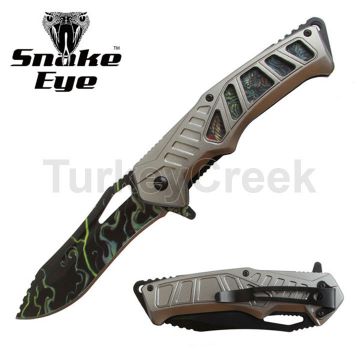 Snake Eye Tactical Spring Assist Knife 5" Closed