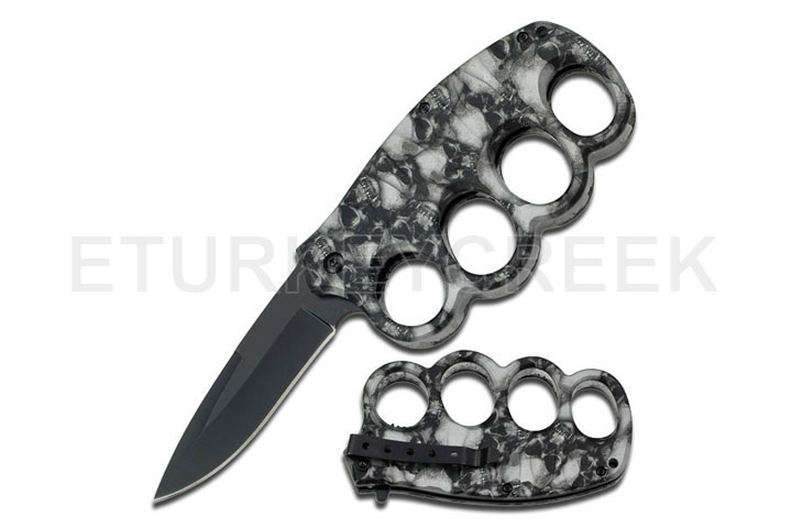 Camouflage Knuckle Duster - Camo Print Steel Knuckles - Camouflage