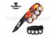 Action Assisted Knuckle Knife 4.5" Printed Handle with Clip