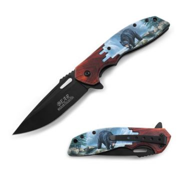 Snake Eye Tactical Wildlife Collection Black Bear Edition Spring Assisted Folding Knife SE-5148BR