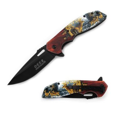 Snake Eye Tactical Wildlife Collection Deer Edition Spring Assisted Folding Knife SE-5148DR