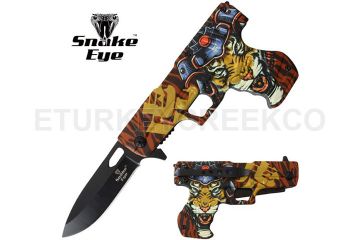 Snake Eye Tactical Gun Knife 4.5" Closed