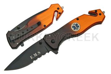 " EMS " Rescue Style Spring Assist Knife 4.5" Closed