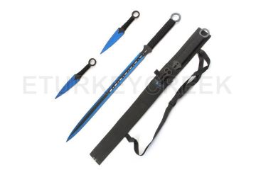 Blue Guardian Ninja Sword and Kunai /